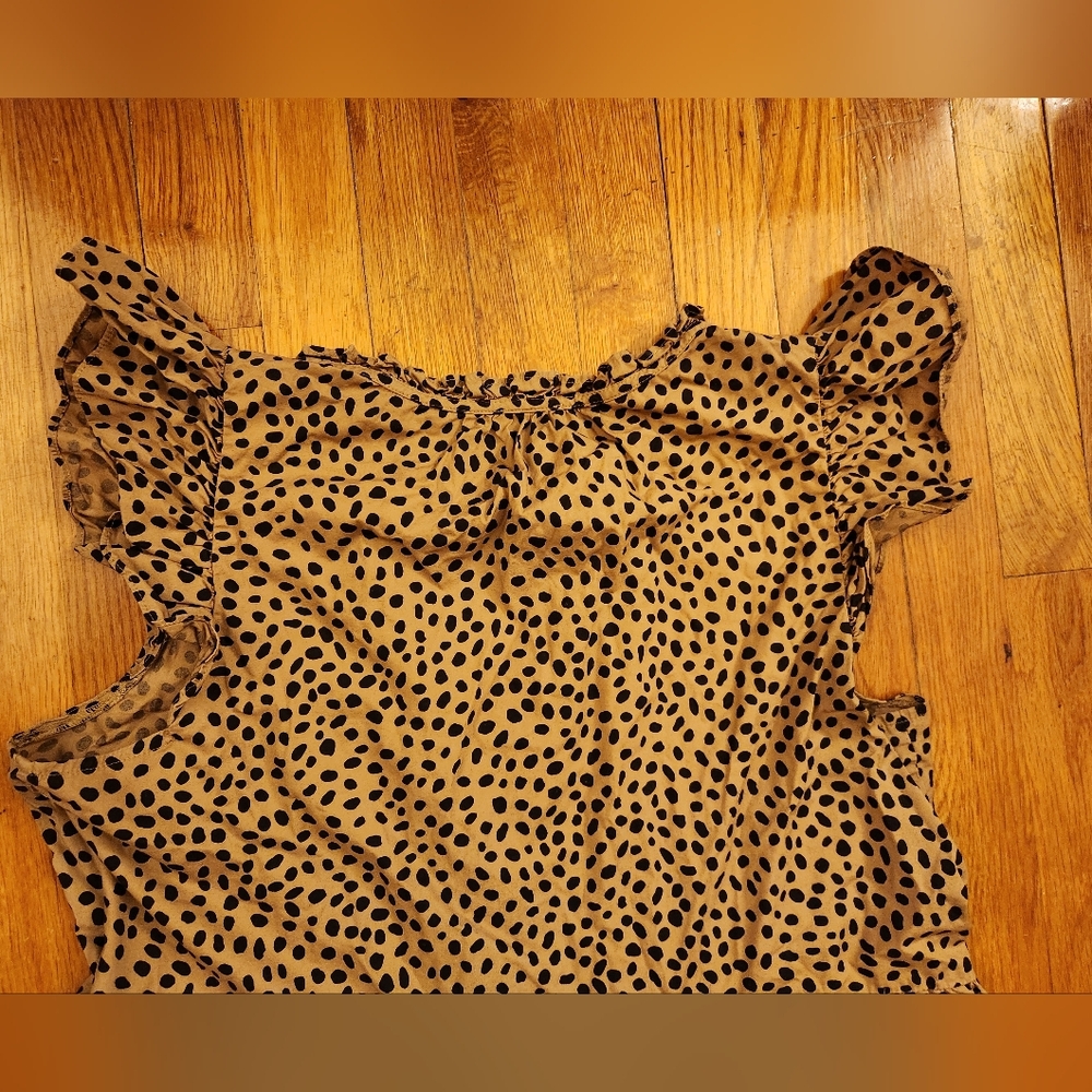 J. CREW Cheetah Animal Print Ruffle VNeck And Shoulders Tiered Midi Dress - Picture 11 of 16